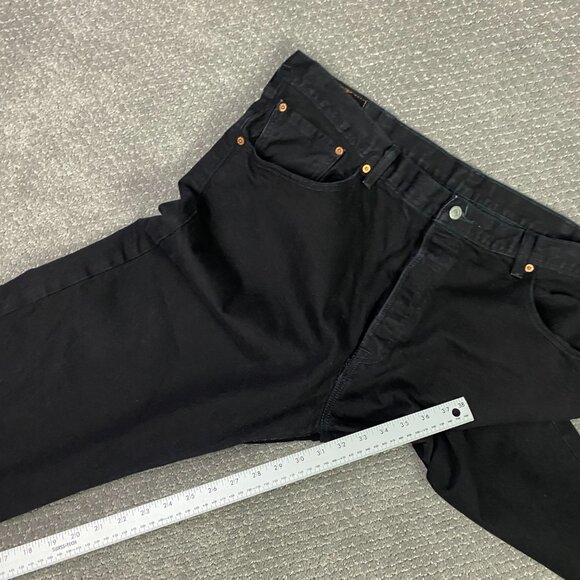 Levi's 501 Jeans Men's 44 x 34 Fits 44 x 31 Black Stretch Denim Button Fly - Picture 13 of 14